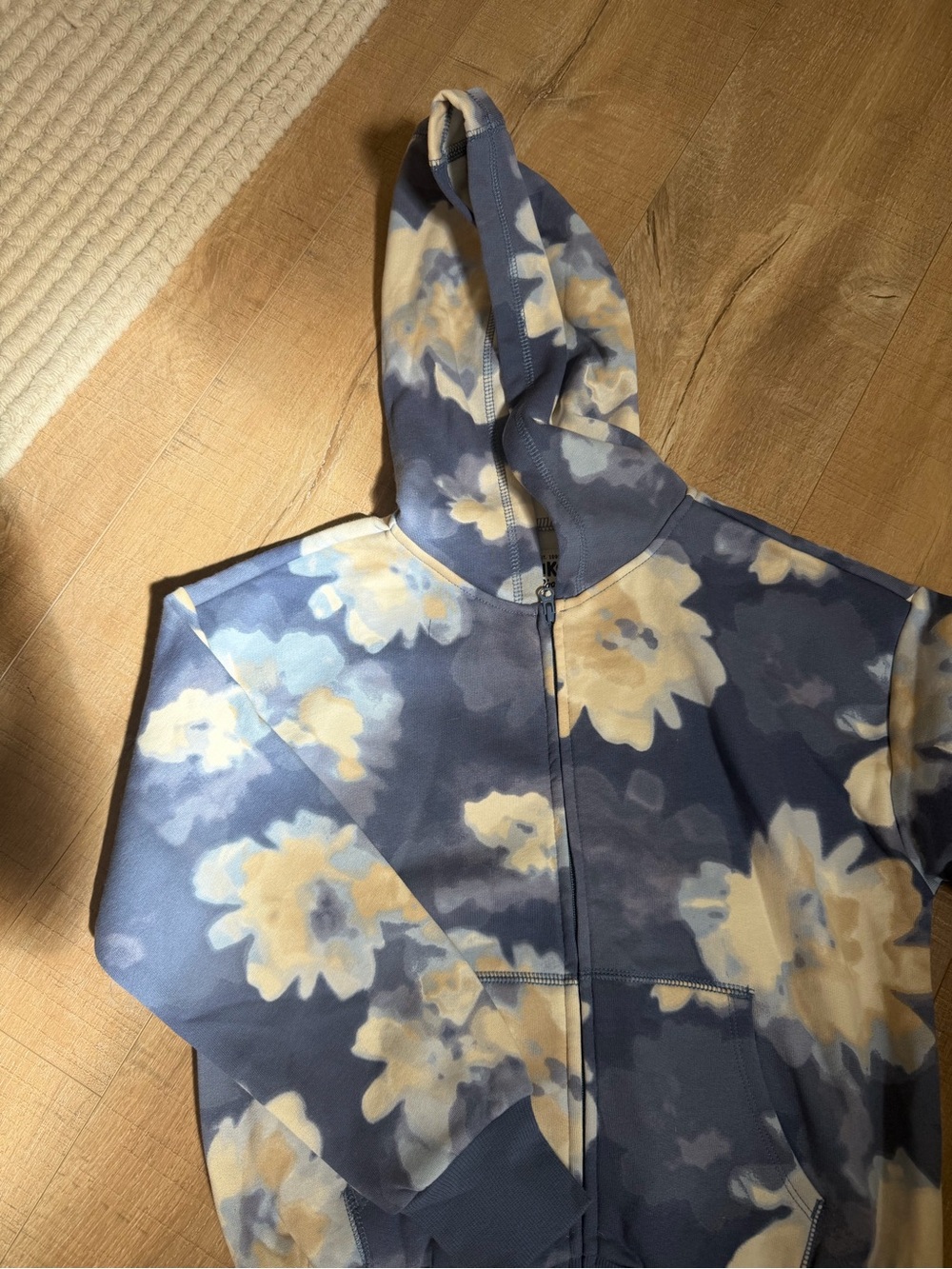 OshKosh B'gosh Blue & Cream Floral Zip Hoodie